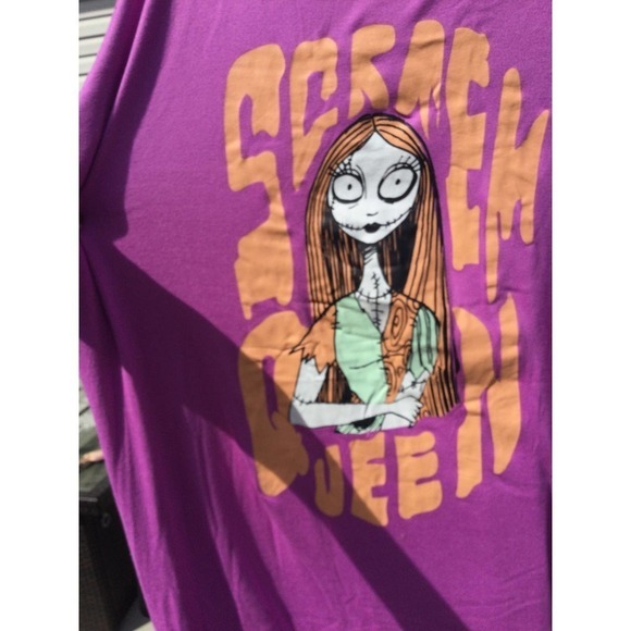 Disney Nightmare Before Christmas 2X NEW womens sleep shirt black fuchsia socks - Picture 9 of 14